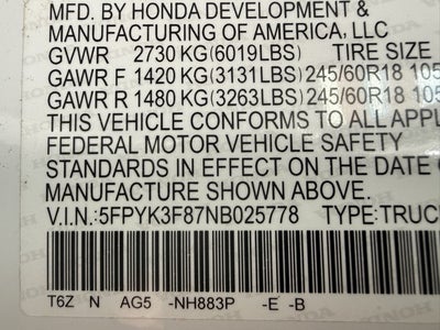 2022 Honda Ridgeline Black Edition